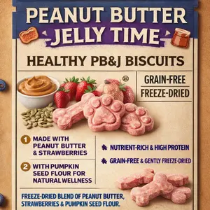 Peanut Butter Jelly Time Dog Biscuit Treats - All Natural
