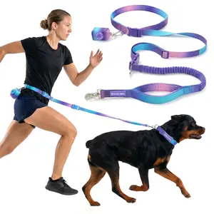 Spark Paws Handsfree Dog Leash – Shock Absorbing Waist Bungee Lead for Running, Car Seatbelt Clip & Poop Bag Set, Heavy Duty Tactical Lead for Medium, Large & X-Large Breeds