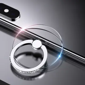 Fashion Clear Ring Phone Holder, Rhinestone Ring Design Phone Holder, Universal Phone Accessories for iPhone & Android Phone, Phone Grip Holder