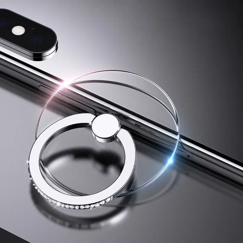 Fashion Clear Ring Phone Holder, Rhinestone Ring Design Phone Holder, Universal Portable Phone Holder Accessories for iPhone & Android Phone, Phone Grip Holder, Smartphone, Mobile Phone Holder