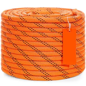 Dual-Weave Polyester Cord, 120ft 3/8in Arborist Rope, Multi-Use Outdoor Adventure Hardware Tool