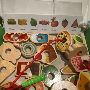 Wooden Greedy Caterpillars Rope and Bead Game, 1 Set Educational String Bead Toys, Children's Toys for Focus and Logical Thinking Training #TOP PICKS