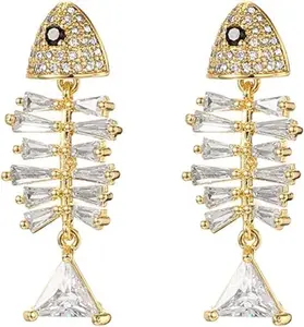 Earrings - Fish Bones (Gold)