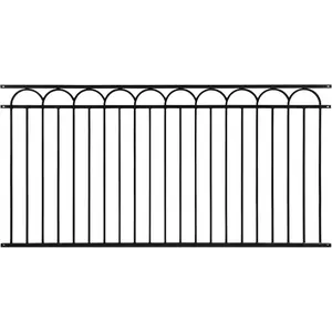 Fencer Wire Heavy Duty Arc Fence Barrier Panel, 4FT Height X 8FT Width Anti-Rust Metal Fencing Panel, Steel Outdoor Decorative Garden Fence Panel for Yard, Pool, Patio