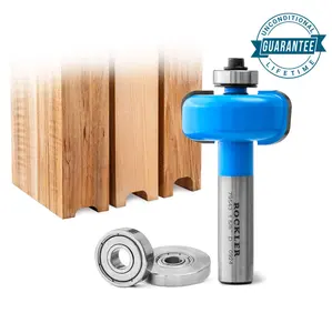 Rockler Handle Groove Router Bit with 1/4'' Radii & Interchangeable Bearings for Precise Groove & Cove Cutting 5/8'' Shank