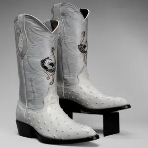Men's Western Boots OSTRICH J Toe Cowboy & Rodeo Boots in Genuine Leather