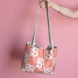 Quilted Patchwork Oversized Tote | Pink Berries Handmade Cotton