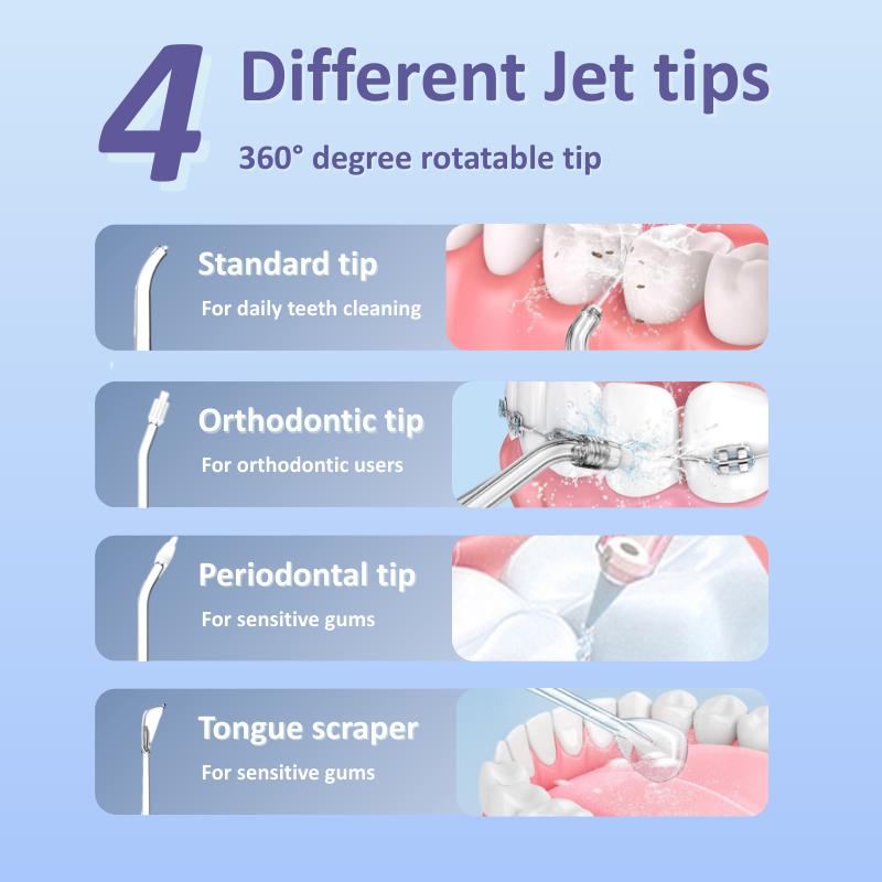 Travel-sized water flosser retractable water tank  wireless mini water flosser care for braces and sensitive teeth mini water flosser oral irrigator—suitable for braces wearers orthodontic care sensitive teeth portable use nozzle cleaner braces care