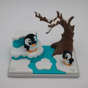 3D Printed Penguin Play Set – Cute Winter Mini Scene