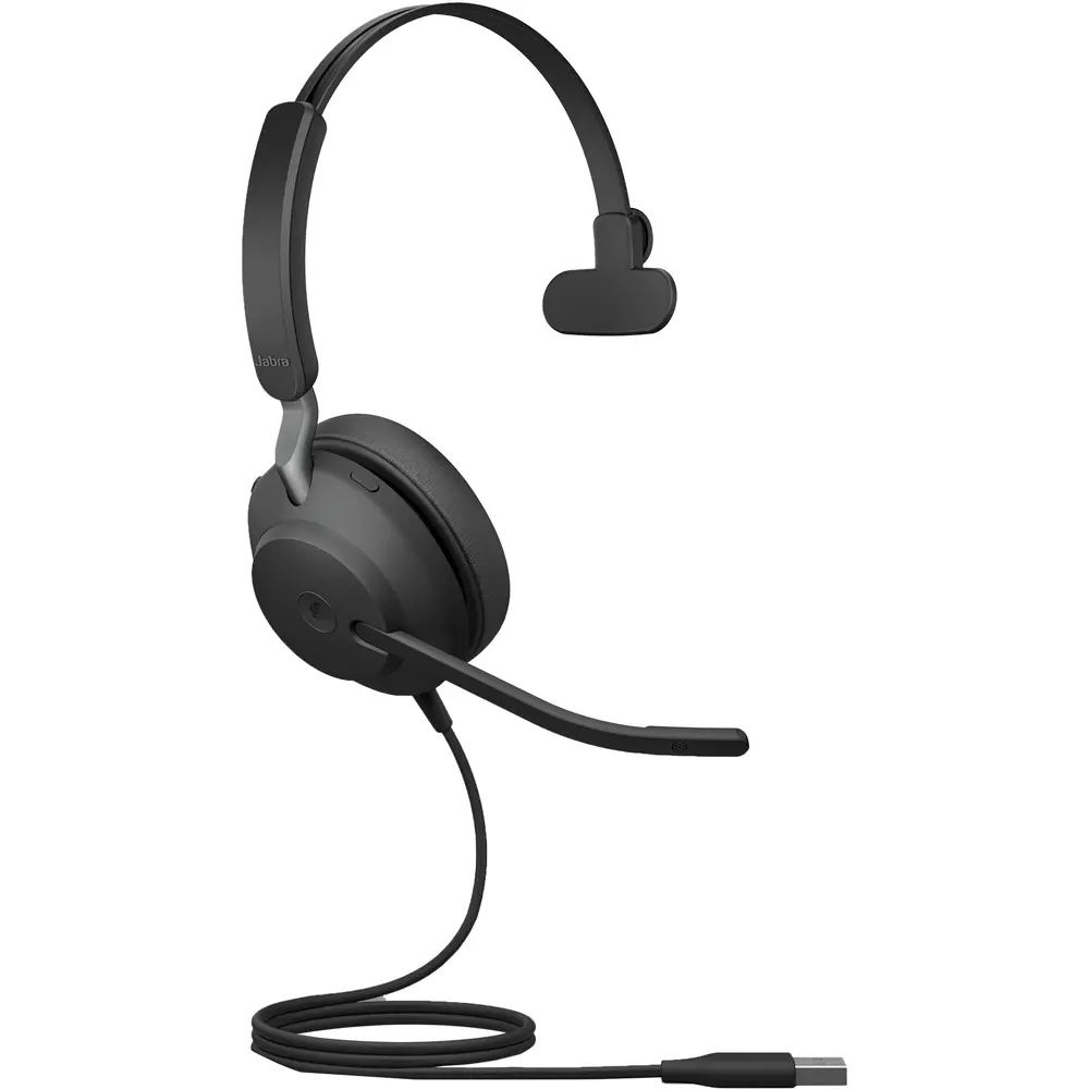 Jabra Evolve2 40 SE Noise Isolating Mono Wired On-Ear Headset, Compatible with Microsoft Teams, USB-A Connection