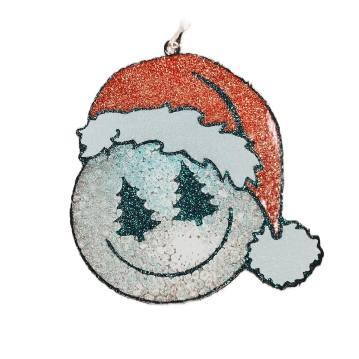 Santa Christmas Smiley Face Car Freshie Air Freshener, Rearview mirror air freshener and decoration,Handmade Aroma bead Freshie for Vehicles,Closets,Lockers and more Scented