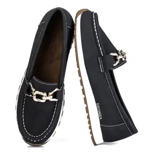 Women's Fashion Chain Decorated Low Top Round Toe Shoes Sandals, Casual Comfortable Lightweight Slip on Shoes, Female Solid All-Match Shoes for Daily Wear