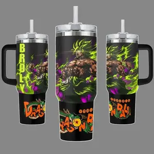 Broly Dr Super Legendary Saiyan Energy 40oz Tumbler with Handle, Full Rage Evolution Edition, Gift for fan