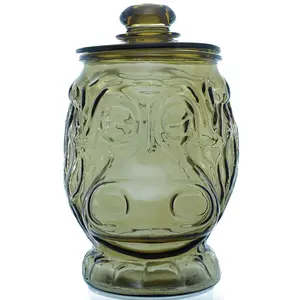 Libby Pressed Glass Hippo Cookie Jar