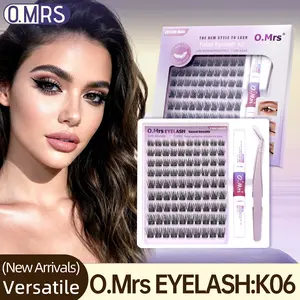 O.MRS K06 False Eyelash Kit – All-in-1 Cluster Lashes, 7-Day Wear, Natural Look, Soft & Lightweight, Bond & Seal Included, Easy Apply