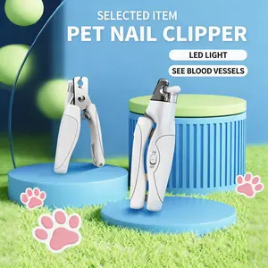 LED Pet Nail Clipper with Catcher – Safe Trim for Cats & Dogs | Stainless Steel Blade, No Mess, USB Charging