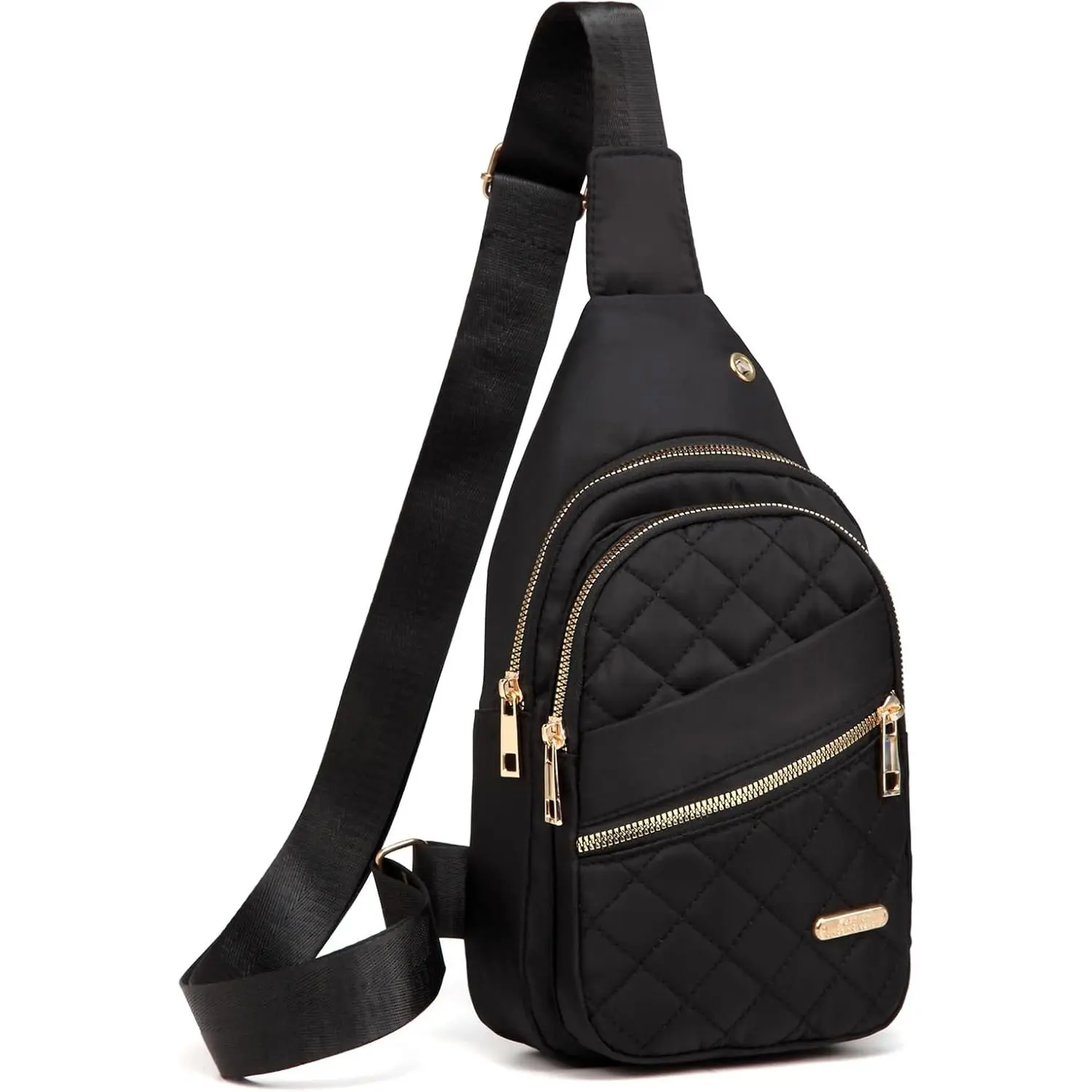 Women's Adjustable Crossbody Sling Backpack, Casual Fabric Purse, Water-Resistant Nylon Everyday Bag with Anti-Theft Pocket, Lightweight Travel Messenger Bag