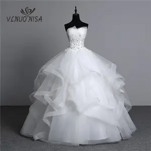 Fashion Classic Real Photo Appliques Vintage White Pearls Wedding Dresses Vestidos De Noiva Bridal Gown Plus Size Strapless