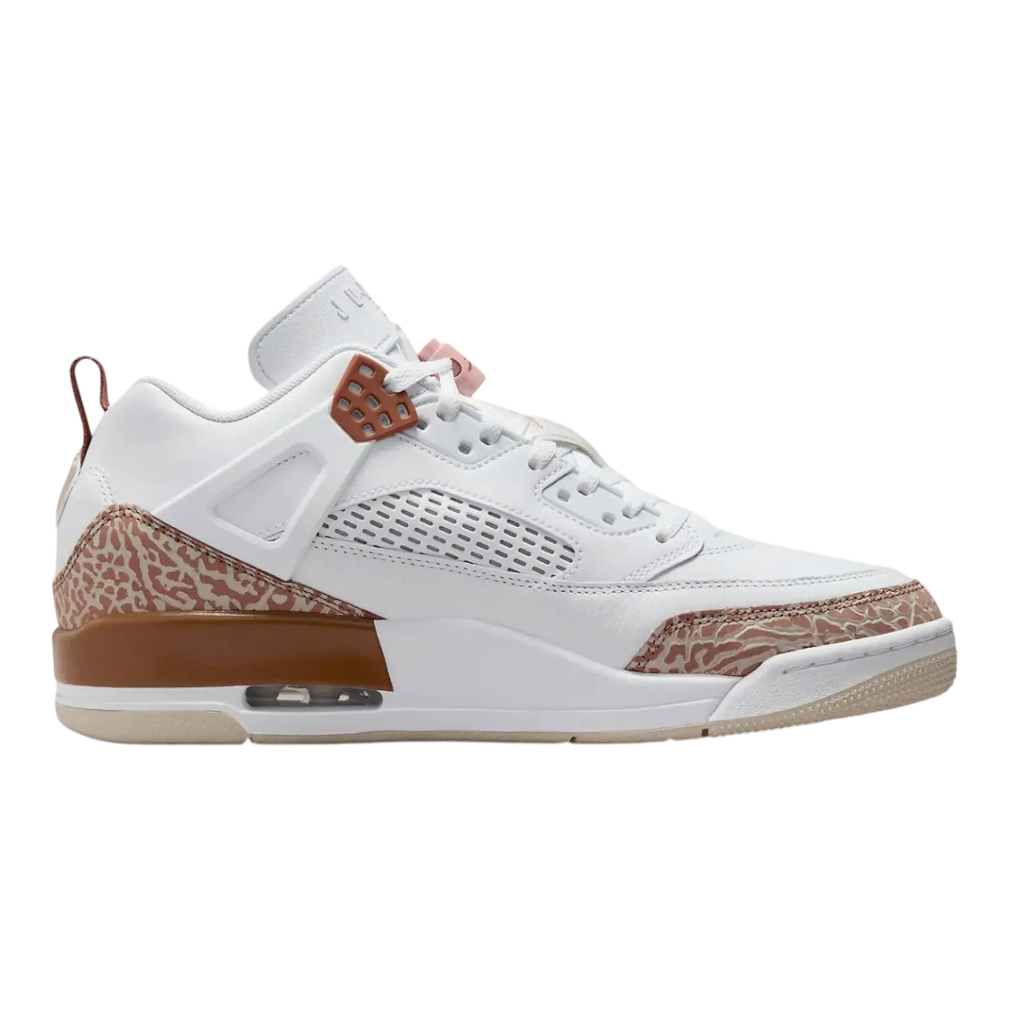 Nike Jordan Spizike Low Sneaker in White / Archaeo Brown Suede | Men's Low-Top