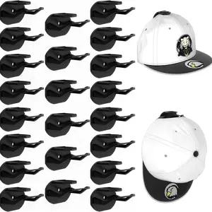 24 Pcs Wall Mounted Hat Hooks Dual Installation for Nails  Adhesive Modern Minimalist Design Strong Durable Organizer for Baseball Caps