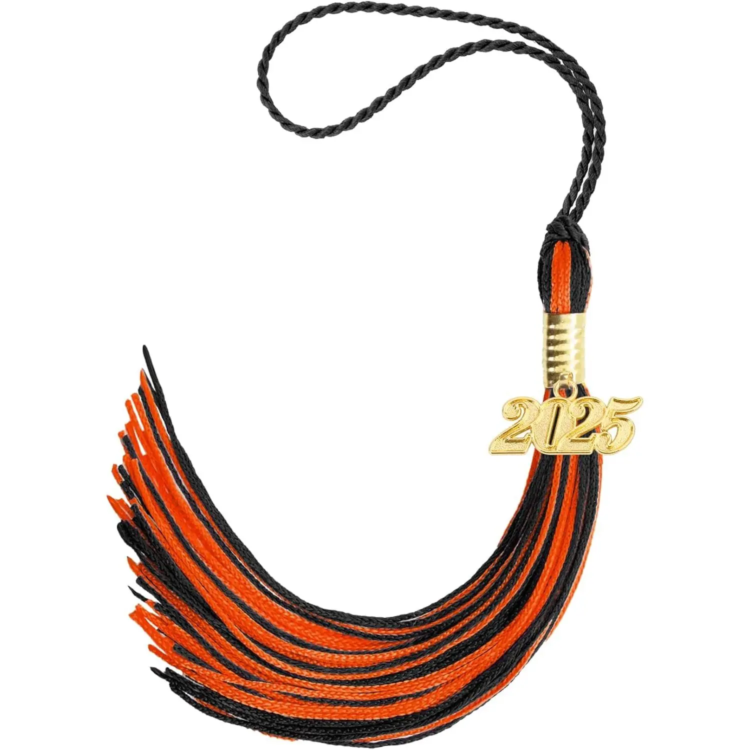 2025 Tassel Graduation, Graduation Tassel 2025, Graduate Cap Tassels with Gold 2025 Charm for Graduations Cap Graduations Party Ceremonies Black and Orange