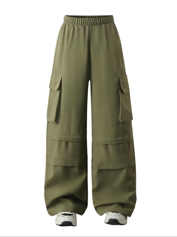 Teen Girls 2 Piece Set Casual Fashion Streetwear, Fleece Long Sleeve Hoodie Top & Wide Leg Work Pants, Fall Winter