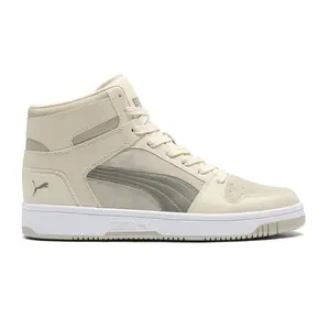 PUMA Mens Rebound Layup Washed Suede High  Sneakers Shoes - Beige