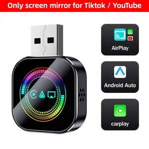 2026 New 4-In-1 Airplay Upgrade Version, Wired to Wireless Carplay Adapter, Fast Connection, Hands-Free Calling, Universal Charger, Wirefree Carplay Adapter