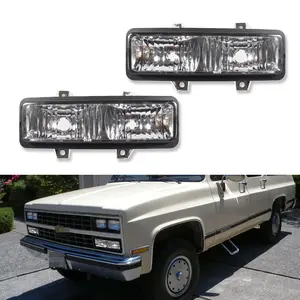 2pcs Clear Corner Marker Signal Parking lamps Light For Chevy GMC Van Jimmy Pickup Truck,Replace OEM GMC 5975227 5975228 GM2520130, GM2521130