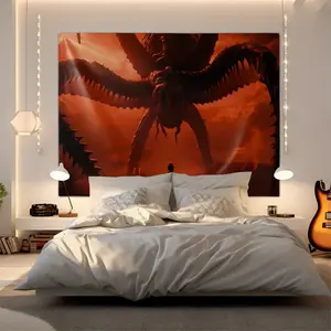 Stranger Things Tapestry Upside Down Tree Wall Hanging Banner Backdrop Supplies for Teens Fans Bedroom Living Room Party Decor Decorative Contemporary Style