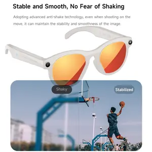 Bluetooth Audio Multifunctional Smart Glasses with 2MP Camera Anti-Shake for Women Men, Video Recording / Display AI Voice Assistant Ai Object Recognition Hands-Free Call Music Control Smart Glass Wireless Audio Glasses 40g Ultra-Lightweight Wearable