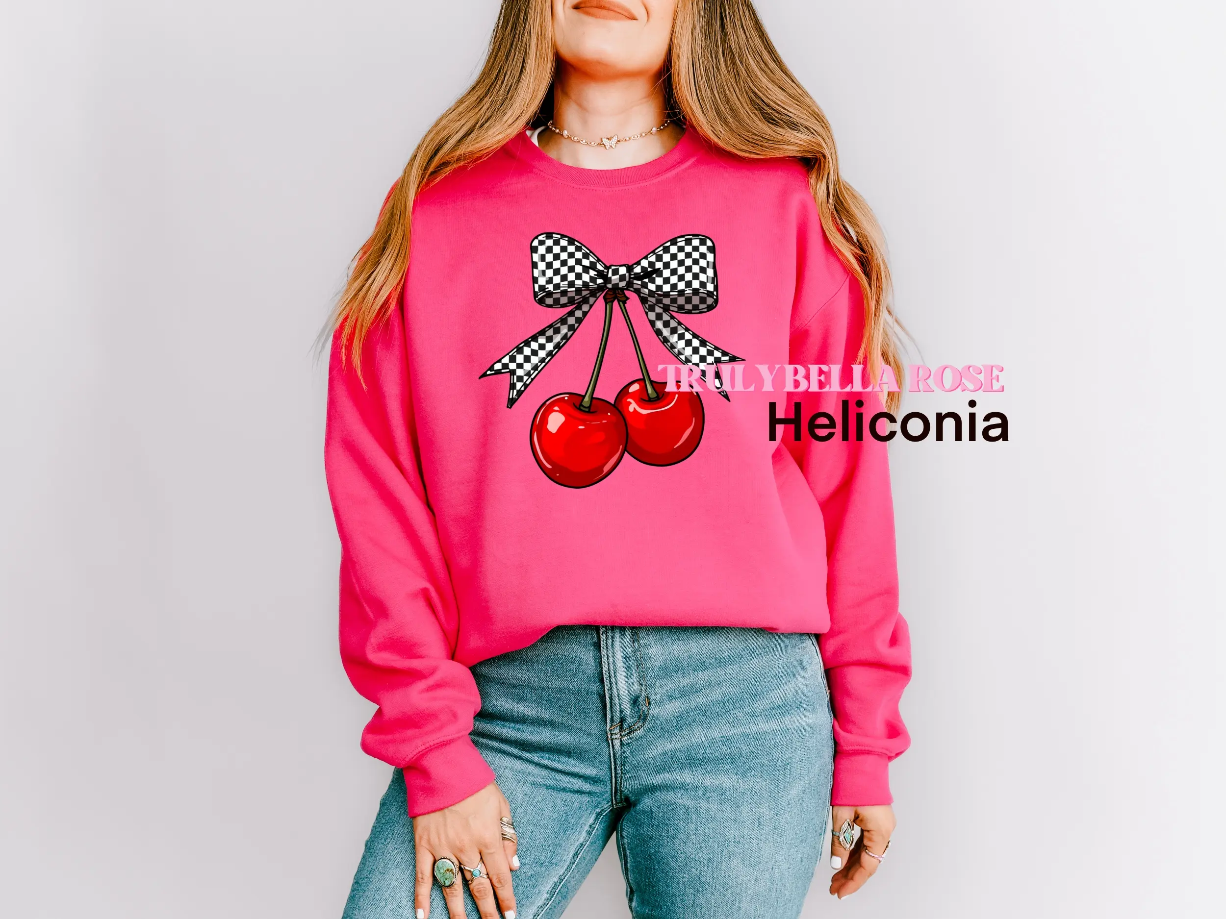 Checkered cherries sweatshirt, Gildan sweatshirt