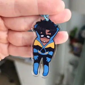 6 Ops Dangling Batfam Dark Tone Acrylic Keychain, Superherooooooooo Bag Charm