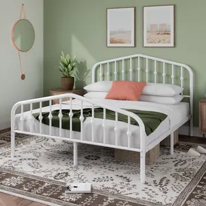 MUTICOR Full/ Queen/ King Metal Platform Bed Frame with Victorian Style Wrought Iron-Art Headboard/Footboard,【Frame Only No Mattress】No Box Spring Required,Black#TikTokShopBlackFriday #ChristmasGifts