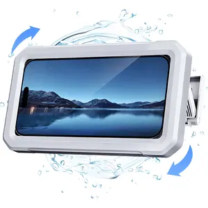 Waterproof Shower Phone Holder 480° Rotating Adjustable Wall Mount Phone Case with Anti-Fog Screen, Retractable Shower Phone Stand for 4–7 Inch Smartphones, Hands-Free Bathroom Phone Holder for Shower, Bath & Mirror