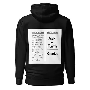 GOD'S MATH Classic Streetwear Hoodie 100% Cotton Front Pouch Pocket 3-Panel Hood Warm Hood for Chilly Evenings Softest Design