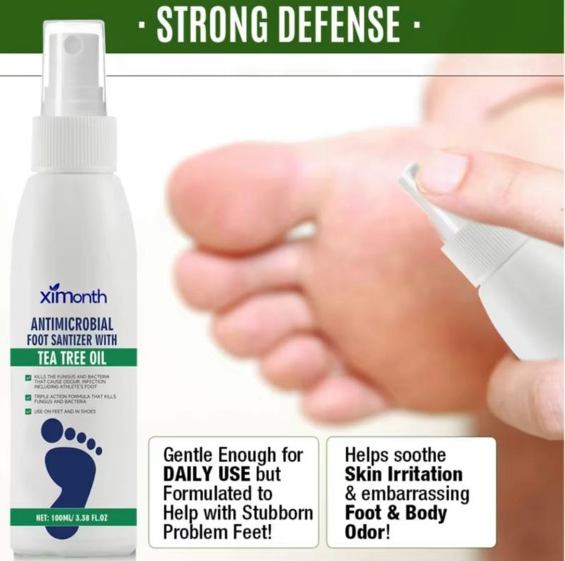 【Buy 1 Get 1】Foot Spray with Tea Tree Oil, Foot Care Dry Feet Plantar Moisturizing Deodorant, Advanced Foot and Nail Spray Oil Foot Spray with Comfort healthy depies antifungal fight odor