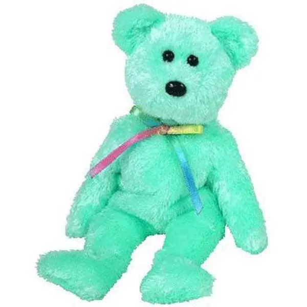 TY Beanie Baby - SHERBET the Bear (Aqua Version) (8.5 inch) (2001) MWMTs