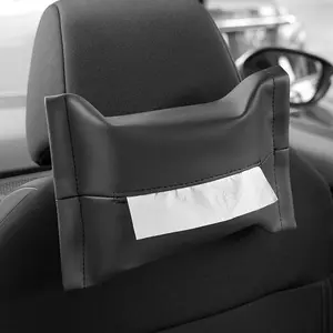 1 piece New High-end Luxury Tissue Box Interior Accessories,Universal Sun Visor Tissue Bag Kit,Car Seat Back/Arm Adjutsable Tissue Refill Storage Box Interior Supplies,Car Sun Visor Hanging Napkin Holder Easy Installation Organizer Bag,For Most Car Models