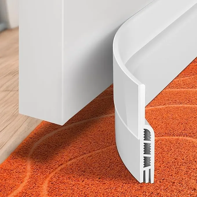 Door Draft Stopper Under Door Draft Blocker Insulator Doors Sweep Weather Stripping Noise Stopper Sheets, Rolls & Strips Strong Adhesive, White