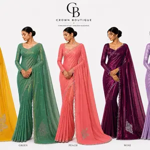 Premium Boutique Work Saree with Stitched Blouse Womenswear Clothes