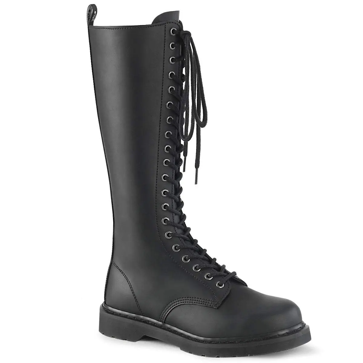 Demonia Men's Bolt-400 Round Toe 20-Eyelet Lace-Up Knee High Vegan Boot