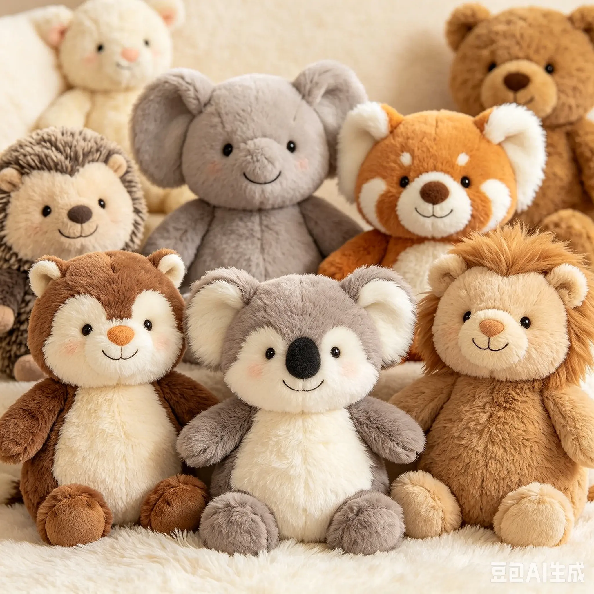 Kawaii Aesthetic Soft Plush Stuffed Animal Toy - Cute Smile, Adorable Design, Safe Fabric, Kids' Stuffed Toy Gift