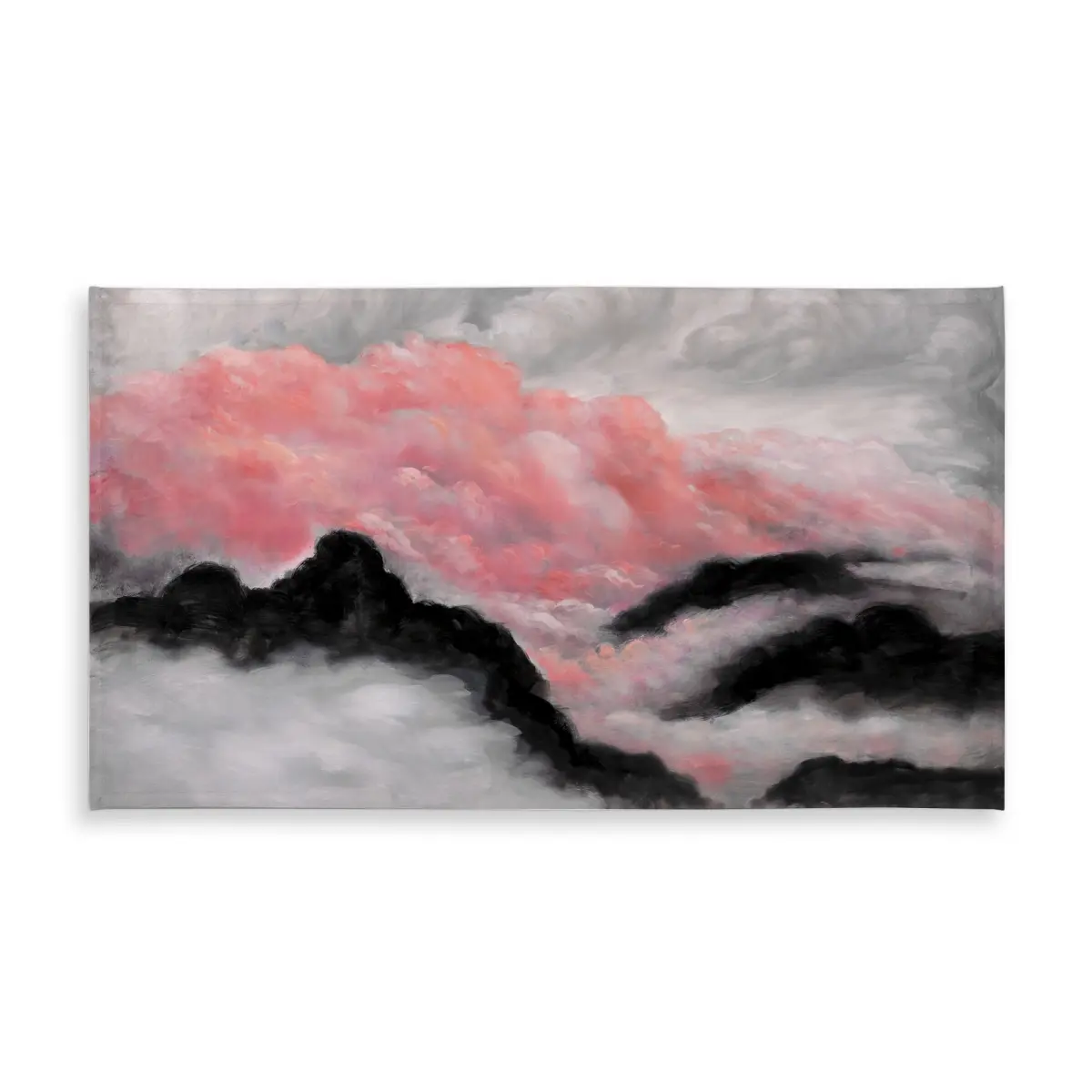 Begin Home Decor Modern C1TCLRGEI04J5F Rectangle 58x102 in. Gray-Blush Pink Clouds Mildew-Resistant Tablecloth - for Dinner Party, Outdoor, Indoor Use, 58 X 102 In., Watercolor Tablecloths