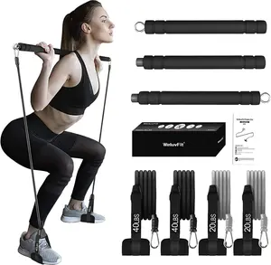 Pilates Bar Kit with Resistance Bands,  Exercise Fitness Equipment