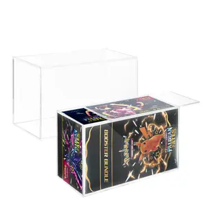 BEKRVIO-PKMN TCG ETB Trading Graded Game Cards Blooming Waters & Sea & Sky Premium Collections Acrylic Display Case Storage Organizer Case Protector, Clear Magnetic Lid PKMN Booster Bundle Anime Cards Box Display Holder Stackable