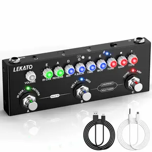 LEKATO Multi Effects Guitar Pedal, Delay Reverb Distortion Overdrive, with IR Loading 9 AMP Models, Bluetooth 5.0, Rechargable Electric Guitar Effects Multi Pedal Support Recording, for Music Lovers Boys Girls Friends Gift