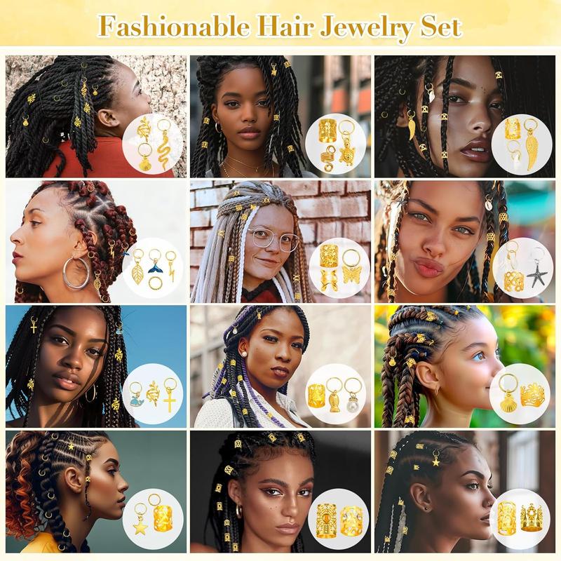 255 count Hair for Braids, 38 Styles Loc Hair Charms for Women Men, Metal Hair Cuffs Rings Clips for Dreadlock Accessories Hair Braids Decorations() 255 count Hair for Braids, 38 Styles Loc Hair Charms for Women Men, Metal Hair Cuffs Rings Clips for Dreadlock Accessories Hair Braids Decorations()