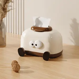 Cute Tissue Box Living Room Tissue Dispenser High-End Home Bedroom Dining Table Coffee Table Living Room Plastic Cream Style Cartoon