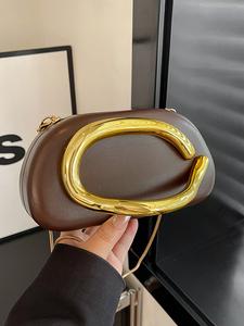 women's elegant minimalist shoulder bag, trendy plain color chain strap crossbody bag, chic all-match crossbody bag for daily & party decor